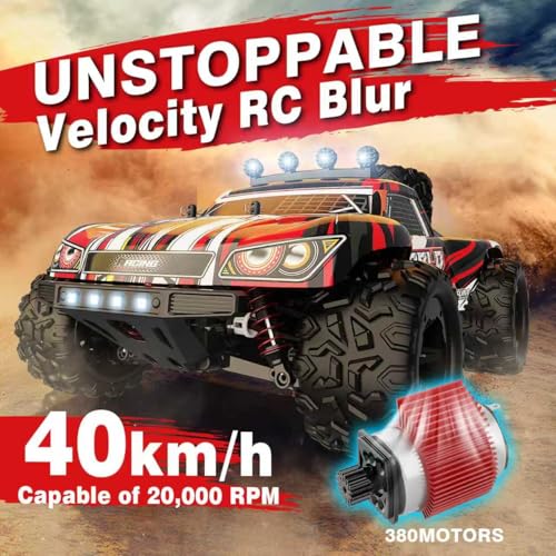 1:18 4WD RC Car 25 MPH for Teens Adults Off-Road Truck | IPX4 Waterproof, Oil-Shocks, Dual 1500mAh, 80m 2.4GHz Remote, All-Terrain 4WD for Teens & Adults