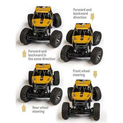 TOUCAN RC HOBBY US in Stock UDI RC UCX2405PRO 1/24 4x4 RC Rock Crawler Model Brushless Motor ESC Radio Controlled Off-Road Vehicles RTR Car attery for Ages 14+ - color: Yellow Black