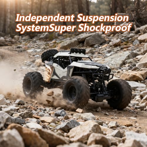 1:8 Large Amphibious RC Car for Kids 3+, Large 4WD Monster Truck | Water & Land Driving, LED Lights, 2.4GHz Control up to 260 FT, Rechargeable Waterproof All-Terrain Outdoor Gift