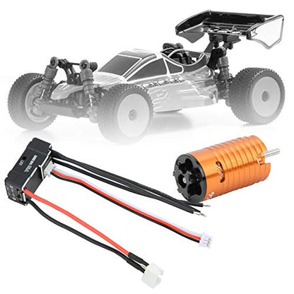 Brushless Motor, 9500KV High Speed Metal 1410 ESC Set, 18A Brushless Crawler Motor for 1/24 1/28 1/32 RC Cars Off-Road Crawling Hobbyists and Spare Part Replacement