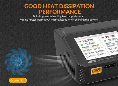 Lithium Battery Charger M6DAC AC200W Dual Battery Balance Charger | discharger for 1-6S LiPo LiHV LiFe Lion 1-10S PB 1-16S NiMh chargers 65W Phone Wireless Charging for RC plane car boat