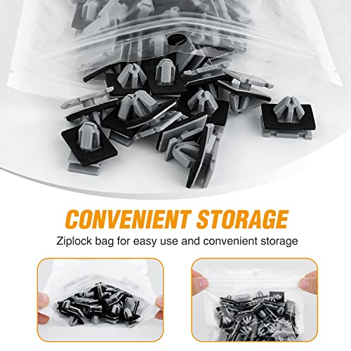GOOACC 50pcs Wheel Flair Mounting Clip Rocker Moulding Fender Clip with Sealer for Buick Cadillac Chevrolet GMC Jeep Pontiac Montana Saturn Chrysler GM 68172491AA 68364723AA 68271803AA 68395627AA - color: 50Pcs 12mm Fender Clips