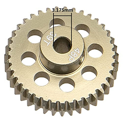 ShareGoo 7075 Aluminum Alloy 48P 3.175mm Pinion Gear Sets 36T 37T 38T 39T Motor Gears Fit 3.175mm (1/8-Inch) Shaft Compatible with HPI Losi Axial Traxxas Tamiya 1/10 RC Car,4Pack