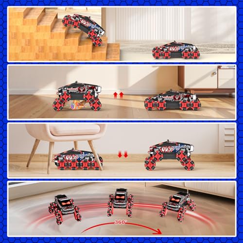 8WD Gesture Sensing RC Stunt Car Toys for Boys, Spider Remote Control Car | Hand Controlled Remote Control Car with Cool Light, Music & Spray, Christmas Birthday Gift for Kids 6 7 8 9 10 11 Year Old - color: Black