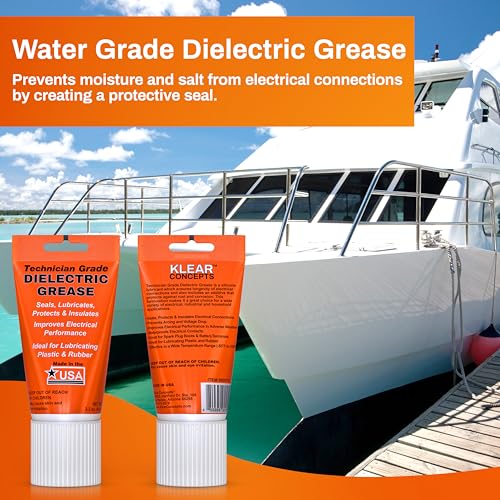 Dielectric Grease, Non-Conductive Technician Grade Silicone Grease, 3.3 oz | Klear Concepts Silicone Electrical Grease for Connectors, Spark Plugs & Rubber Parts, Automotive Formula, Made in the USA