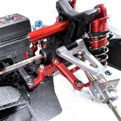 RC Car Accessories Compatible with MJX 14301 14302 1/14 RC Car Upgraded Parts Accessories Steering Assembly Steering Arm Set(Red) - color: Red