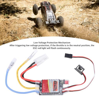Dpofirs Brushed Motor ESC 60A for RC Boat Car Crawler | Copper Controller for 380 370 540 550 Motors with Low Volt Protection