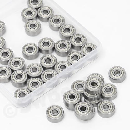 Swpeet 24Pcs 693ZZ Ball Bearings Assortment Kit, 3 x 8 x 4mm Carbon Steel Deep Groove Bearings, Miniature Bearings, Double Shielded - size: 693ZZ-24PCS, style: Carbon Steel