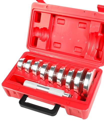 RACOONA Bushing Driver Set, Bearing Race and Seal Driver Set with Seal Driver and 9 Bearing Adapters,Car Accessories Wheel Bearing Tool Seal Installer Bearing Driver Kit for Bearing Installation