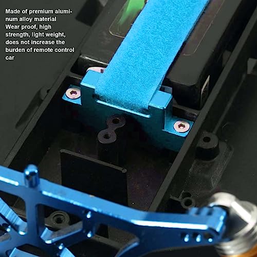 Tall Battery Holder Mount Hold Down for 1/10 Slash 2WD 5822 5822A Chassis, Aluminium Alloy RC Battery Mount Plate, Battery Holder Mount with Strap for 1/10 Slash (Blue) - color: Blue