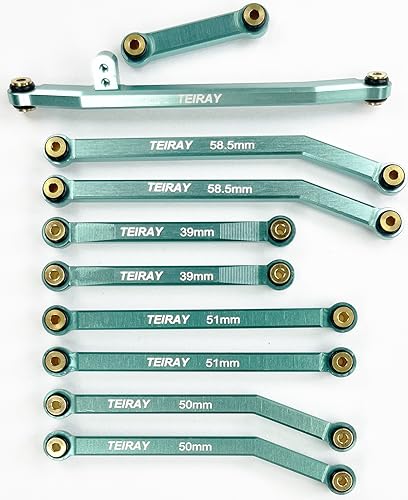 SCX24 Links Upgrades High Clearance RC Crawler Car Steering Rod Tie for AXIAL 1/24 SCX24 AXI00001 C10 AXI00002 Wrangler JLU AXI00006 Bronco (Apple Green) - color: Apple Green
