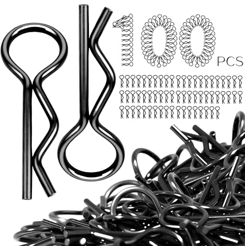 Universal 1.0mm RC Car Body Clips Retainer Pull Tabs Body Clips (10-Pack), Rubber and Metal Body Clips for Arrma 1/10 Granite/Senton Boost, Traxxas 1/12 1/14 1/16 Scale RC Crawler, Fixed Buckle(Black) - color: Black
