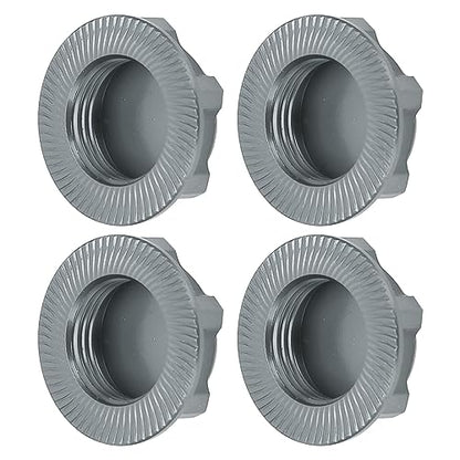 17mm Hex Wheel Nuts, 4pcs Aluminum Alloy 17mm Self Lock Hex Wheel Nuts Adapter Dustproof Caps for 1/8 RC Car Track Wheel Rims (Grey) - color: Grey