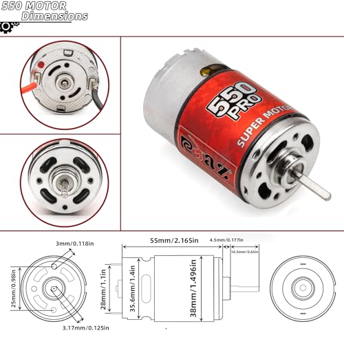 Brushed Power Combo 550 10T Motor 60/320A ESC BEC 6V/2A Splash-Proof for 1/10 RC Car Truck Buggy Short Course Slash ARRMA Granite Senton Axial Redcat HSP HPI Wltoys Kyosho,High-Speed Car