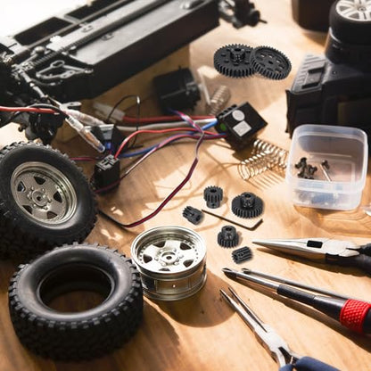 MECCANIXITY Steel M1 Gear Set 39T 5mm Shaft Motor Gears for RC Vehicles Truck Drift Car Part, Black - size: 39T