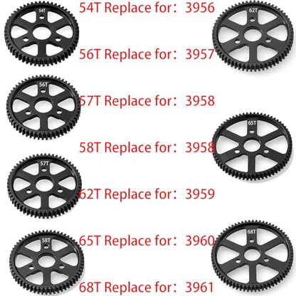 32P Spur Gear, 65T 0.8 Metric Pitch, Compatible with 32P, Hardened Steel 65 Tooth 0.8M Spur Main Gear for 1/10 TRAXXAS Ford Rustler Slash Stampede 4X4 Summit T-Maxx E-REVO Jato Arrma, Replace #3960 - size: M0.8-Spur Gear-65T