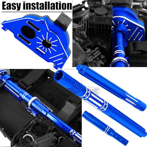 Upgrade Parts for 1/10 Granite/Senton 3S BLX Mega 550,Shocks&Gearbox&Arms&Caster Blocks hubs&25T Servo Saver&Steering Bellcranks&CVD&Support&Transmission&Center Driveshafts&Links,Blue - color: Navy Blue(for 1/10 arrma)