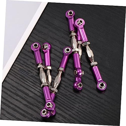 6pcs Aluminum Turnbuckle Rod Linkages for Upgrades Machined Easy Install Rc Crawler Accessory Parts - color: Purple
