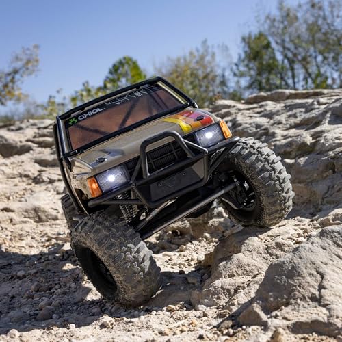 Axial SCX10 III 1987 Toyota SR5 4X4 RC Truck 1/10, Tan | RTR Brushed Rock Crawler, AXI-2062T1, Lipo Battery and Charger Not Included - color: Tan