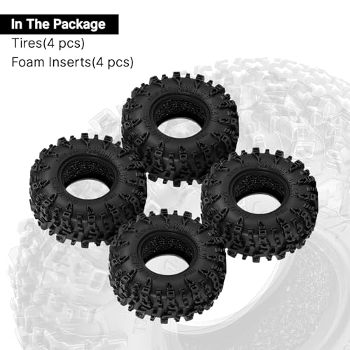 INJORA 0.7" Swamp Claw Tires 36 * 14mm for Axial SCX30 Upgrade, T7019