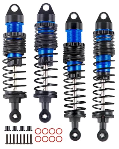 Full Aluminum Big Bore RC Shocks Absorber Damper Upgrades Part for 1/10 Slash/Stampede/Rustler/Bandit VXL 4X4 2WD,Front Rear Assembled Full Metal Shocks,4PCS Navy Blue - color: Navy Blue/4pcs