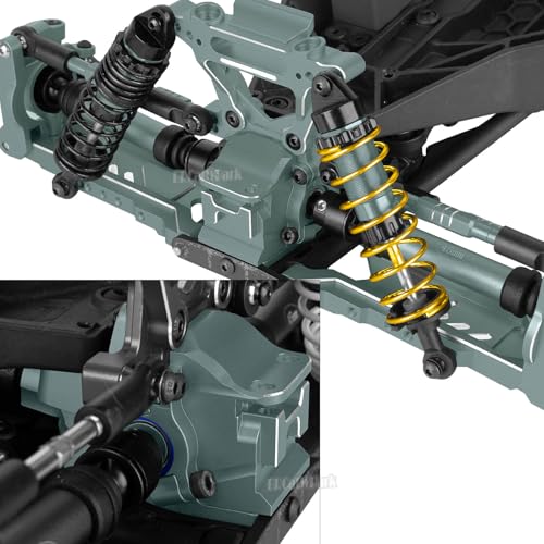 Aluminium Transmission Gearbox Upgrades Part for 1/10 Slash/Rustler/Stampede/Jato VXL 4X4 4WD,XO-1,RC Front Rear Gearbox & 37T Differential Gear,Replace #6880#6881,Titanium - color: Titanium - (Upgrades)