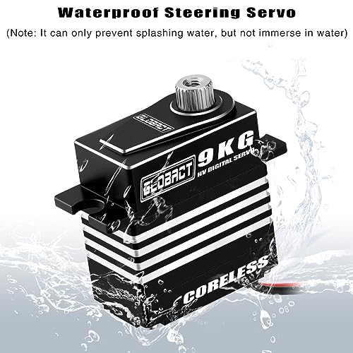 GLOBACT 9kg Servo Kit HV 4.8V-8.4V for 1/18 TRX4M Black | High Torque Digital Servo, Coreless Motor Servo, Including Servo Mount/Steering Link