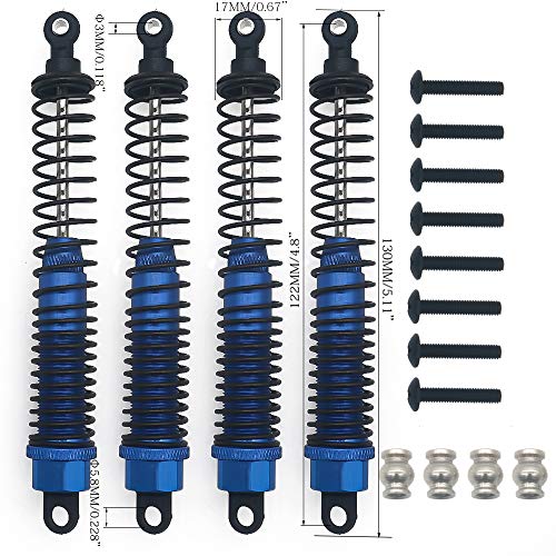 Shock Absorber Damper 130mm Oil Adjustable Alloy Aluminum for RC Car 1/10 Crawler Truck Upgraded Hop-Up Parts ECX VRX HPI HSP Traxxas Losi Axial Tamiya Redcat Himoto Losi(Dark Blue)