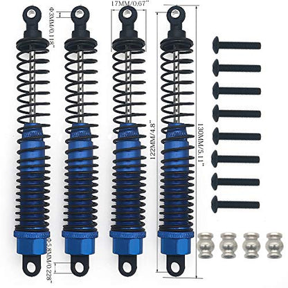 Shock Absorber Damper 130mm Oil Adjustable Alloy Aluminum for RC Car 1/10 Crawler Truck Upgraded Hop-Up Parts ECX VRX HPI HSP Traxxas Losi Axial Tamiya Redcat Himoto Losi(Dark Blue)