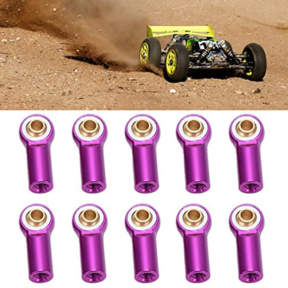 10pcs RC Metal Ball Ends, Aluminium Alloy Ball Ends M3 Link Rod End Joint, AXIAL SCX10 1/10 RC Car Upgrade Parts () - color: Purple