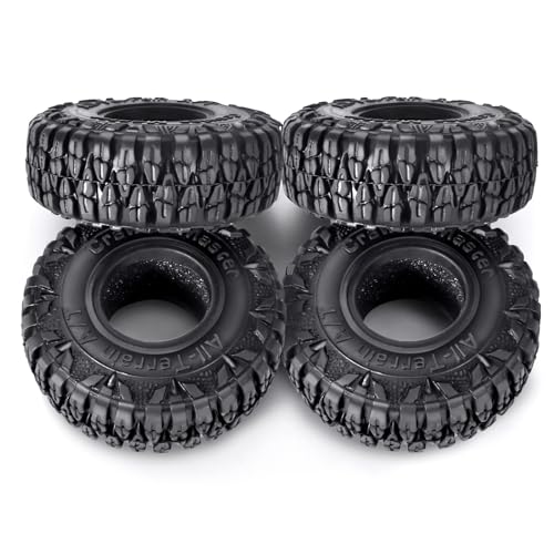 RC Dragon Claw Tires with Sponges Inserts 1.0 Crawler Tires for 1/18 TRX4M SCX24 1/24 RC Crawler Car Upgrade - size: 60 * 20mm
