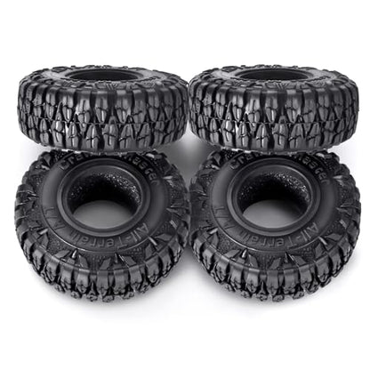 RC Dragon Claw Tires with Sponges Inserts 1.0 Crawler Tires for 1/18 TRX4M SCX24 1/24 RC Crawler Car Upgrade - size: 60 * 20mm