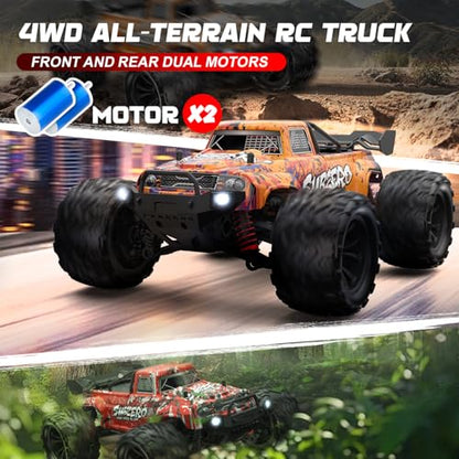 1/16 Scale Fast RC Cars, 40KM/H 4WD Off-Road High Speed Remote Control Trucks for Adults and Kids Boys, All Terrain Truck Toys Gifts - style: 9500E-RED