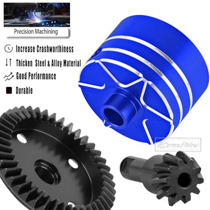 RC F/R Diff 43t &10t Input Gear Upgrades Part for 1/8 Kraton/Outcast/Talion 6S BLX EXB,Notorious 6S BLX,1/7 Mojave 6S BLX EXB,BigRock/Fireteam 6S BLX,Replace ARA310990 ARA310979,Navy Blue - color: Navy Blue(1set)