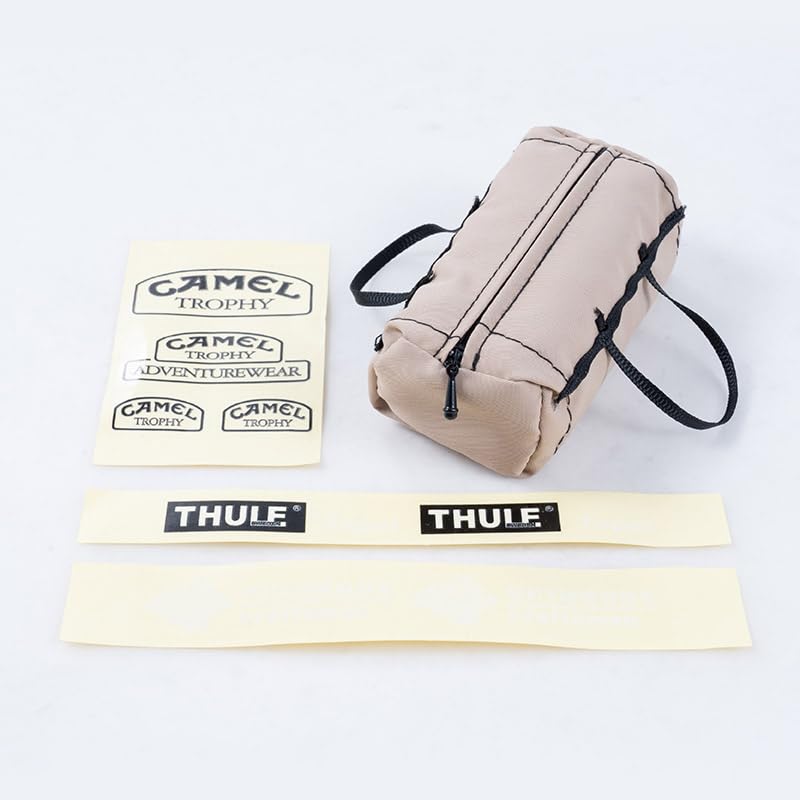 FMS Simulation Micro Scale Model Luggage Bag Handbag Travel Bag(1 Bag Khaki) for 1/6 1/8 1/10 RC Car Decoration Fake Props Accessory for RC Crawler Car - style: Handbag Khaki