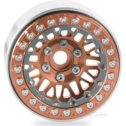RC 1.9" Beadlock Wheels 1.9 Beadlock Rims for 1/10 SCX10 90046 AX103007 TRX4 TRX6 Gen7 8 D90 VS4-10 MST CFX RC Crawler,Alloy Aluminium 1.9 rc Wheels 1.9 rc Rims w/Wheels Ring,Bronze - color: Brown(4pcs)