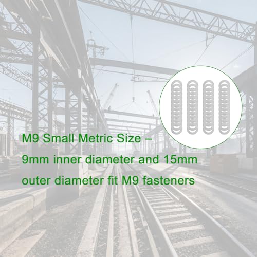 M9x15mm Steel Shim Washer Set 48pcs Thin Flat Spacers for Adjustment | 15mm OD, 0.1mm 0.2mm 0.3mm 0.5mm Thickness, 12pcs Each, Fine Adjustment Spacers, Thin Flat Washers, Light Assembly - size: M9×15