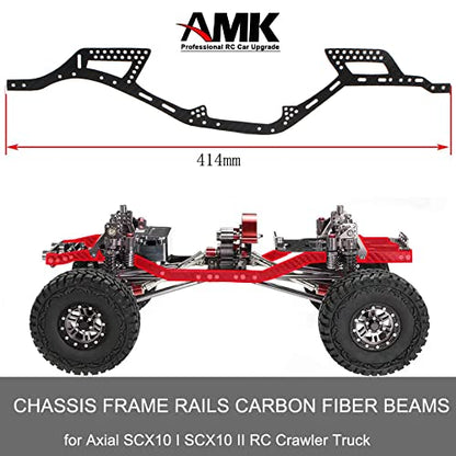 Carbon Fiber LCG Chassis Rails, Gen2 RC Frame Rails for 1/10 RC Rock Crawle, 72g Lightweight Thickened for 1/10 RC Rock Crawler Axial SCX10 I II Upgrade Parts (Only Gen2 Rails) - color: Gen2 Rails
