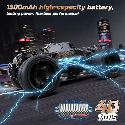 DEERC 9309E All Terrain Fast RC Cars for Adults 40KPH,4WD Electric Off-Road Remote Control Monster Truck,2.4Ghz High Speed Car,Waterproof Monster Truck with 2 Batteries for Boys & Kids