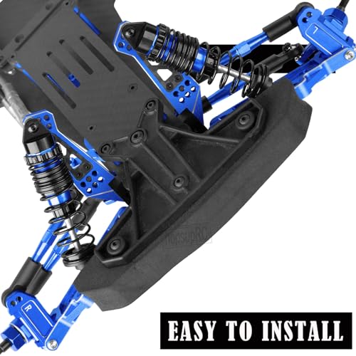 Upgrades Parts for 1/10 Slash 2WD LCG,Carbon Skid Plate&Aluminum RC Shocks&Drive Shaft CVD&A Arms&Steering Block&272R Gearbox&Adjustable Links&Shock Tower&Front Bulkhead,Navy Blue - color: Navy Blue(hops Up)