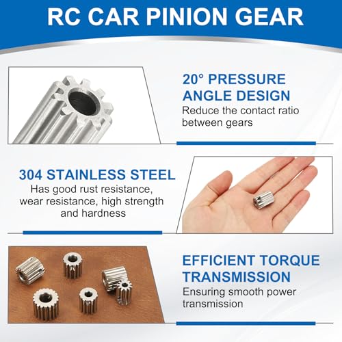uxcell 1 Mod 10T Spur Gear 5mm Bore, 304 Stainless Steel Pinion Gear, 20°Pressure Angle, for Spur Rack and RC Model Car or Motor DIY - size: 1 Mod 10T, 5mm