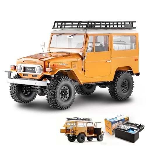 BEEZRC FMS 1/10 RC Crawler FJ40 Toyota Licensed 4WD 2.4G Model Car Hobby 4x4 Rock Crawler Offroad Truck Remote Control Car with Transmitter for Adults (Yellow) FMS11035RSYL - color: Yellow