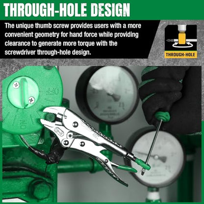 SK 5" Curved Jaw Locking Pliers, Vice Grips, Premium CR-V Steel | Vise Grip Pliers, Nickel-Plated Finish, Ergonomic Anti-slip Handle, Ideal for Welding or Assembly - size: 5"