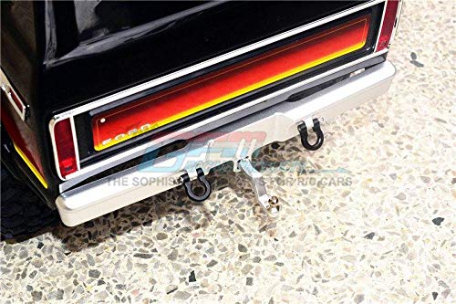 Aluminum Rear Bumper Mount + D-Rings + Tow Hook For Traxxas TRX-4 Ford (82046-4) - 1 Set Silver