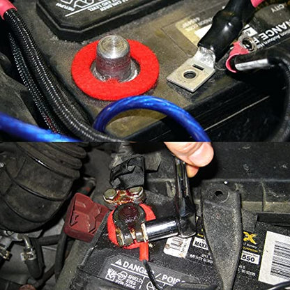 Ampper Battery Terminal Cleaning & Repair Kit, Battery Terminal Cleaning Kit with 5 Shims, 2 Brushes and 12 Piece Washers - color: Cleaning & Repair Kit