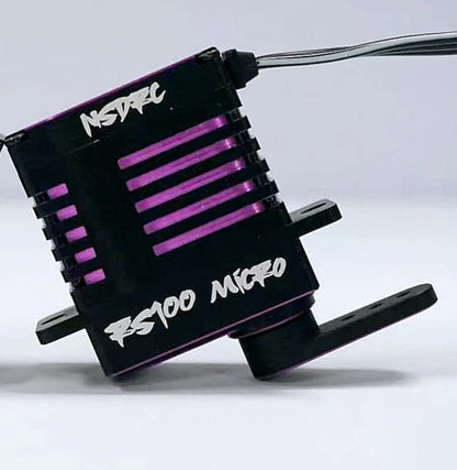 NSDRC RS100 High Torque CNC Aluminum Remote Control Car Micro Servo 5V - 8.4V - 1/24 and 1/18 Micro RC Car Electronics (HELIDIRECT) (RS100 - Limited Edition (Purple))