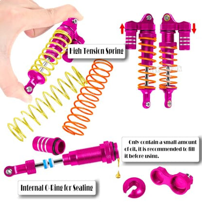 RC Upgrades Part for 1/10 Rustler Stampede (VXL) 2WD,A-Arm,Shock,Drive Shaft,Caster Block,Steering Blocks,Stub Axle Carriers,Steering Bellcranks,Links,Shock Tower,Front Bulkhead,Pink - color: Pink - (Rc Upgrades)