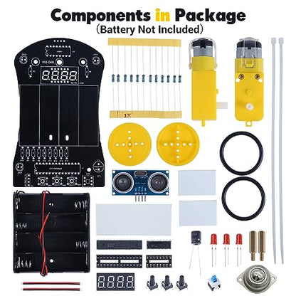MiOYOOW Ultrasonic Ranging Obstacle Avoidance DIY Car Kit for Students | Adjustable Obstacle Avoidance Distance, Beginners Soldering Practice Kit, STEM Electronics Project for Home & School Learning