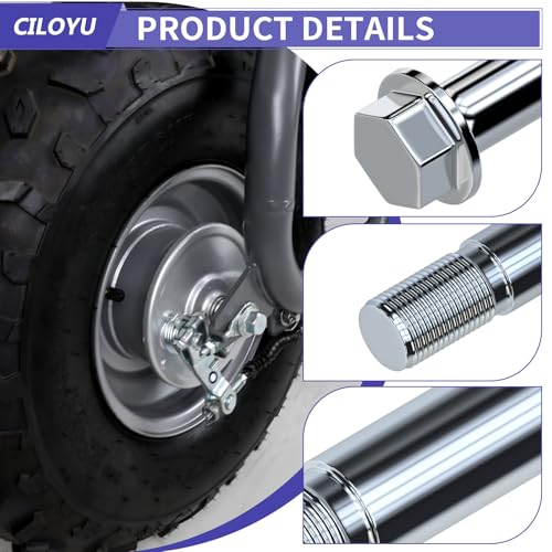 CT200U-EX 14mm 290mm Rear Wheel Axle Kit 300mm Mini Bike Front Axle | Mini Bike Front and Rear Axle Compatible with Coleman BT200X 196CC 200CC Minibike Parts 15mm Chain Adjuster - size: 290mm rear axle + 300mm front axle