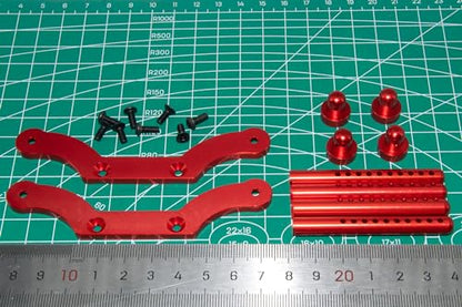 Body Post Mount Compatible with HPI 1/8 Savage Upgrade 85060 RC Car Aluminum Alloy Front Rear Shell Post Part(Red) - color: Red